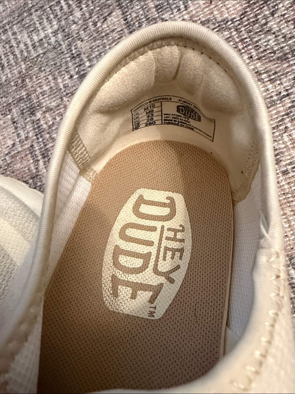Hey Dude Men's Slip-On Loafers in Cream - Picture 6 of 6
